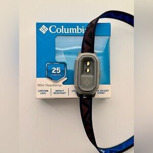 NEW Columbia Adjustable Mini Headlamp NWT Camping Sportswear Black and Blue